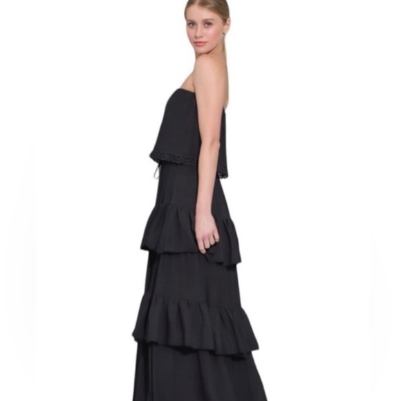 NWT Aakaa Flouncy Strapless Maxi Dress - Picture 2 of 8